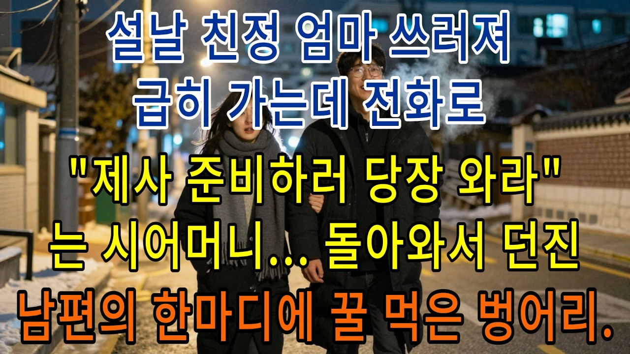 설날 친정 엄마 쓰러져 급히 가는데 전화로 