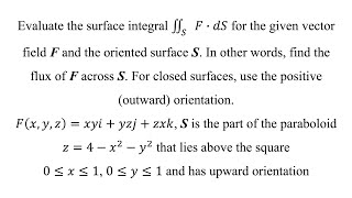 Evaluate the surface integral