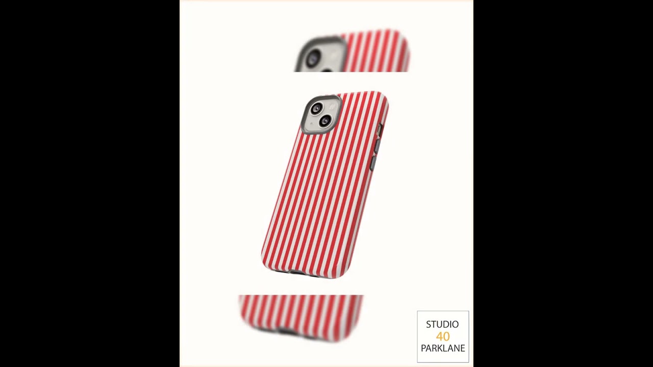 Tough Premium Poppy Red Stripes Phone Case Gift for Her - For iPhone 16 Pro Max 16e iPhone 15 Pro...