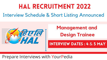 HAL Shortlisting announced for DT & MT | Prepare Interviews of HAL with YourPedia