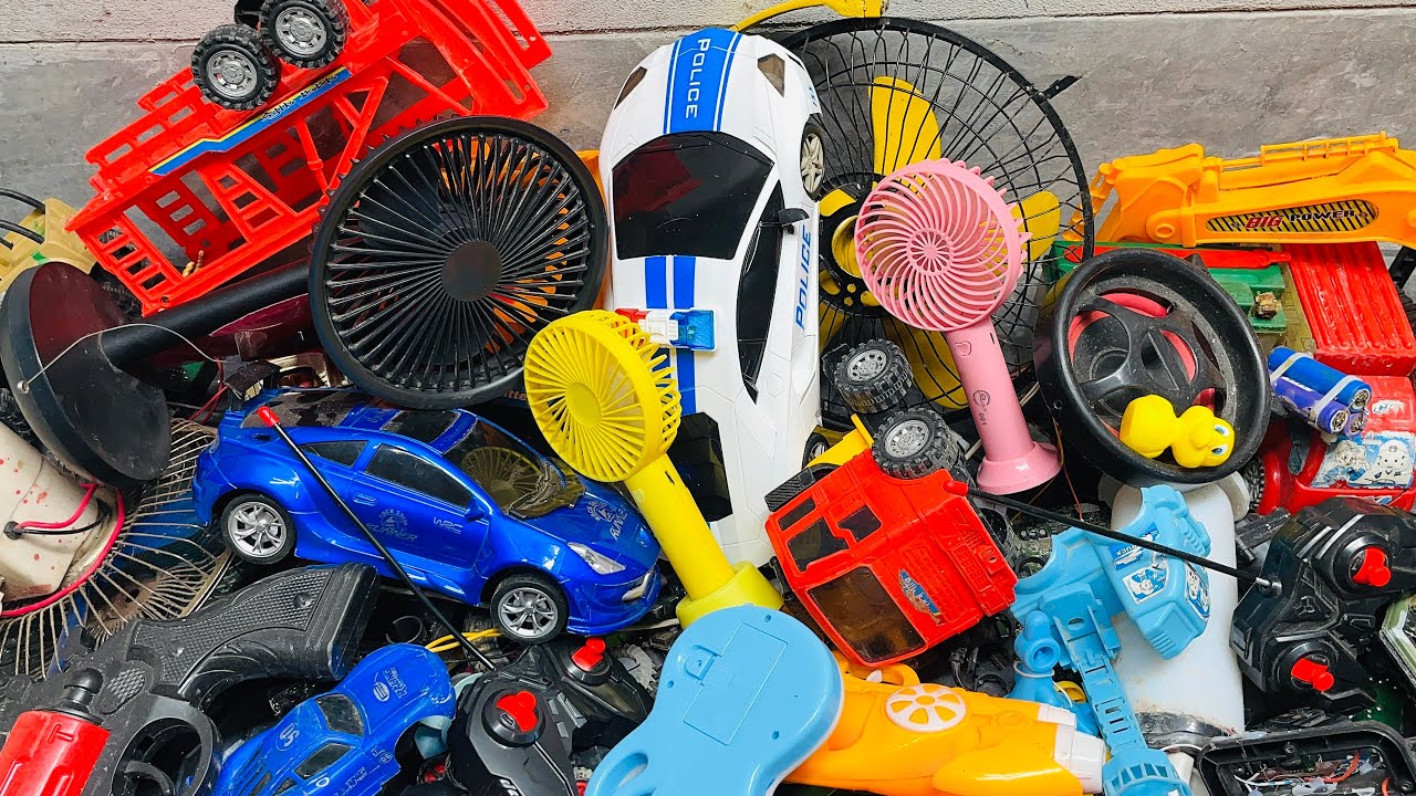 Breaking and opening lots of toys for DIY dc motor fan 🚒🚒🚒