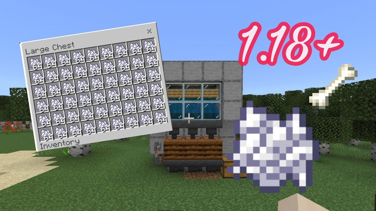 EASY 1.18 AUTOMATIC BONE MEAL FARM TUTORIAL in Minecraft Bedrock (MCPE ...