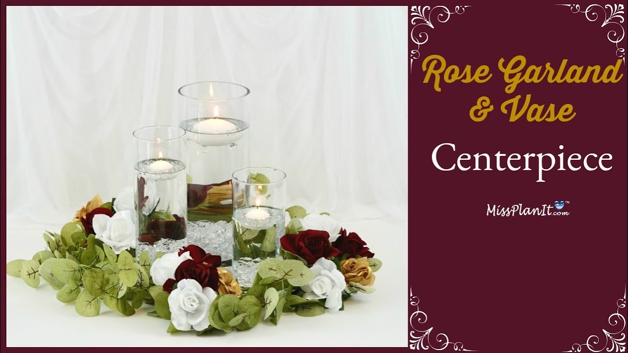 DIY Rose Garland Centerpiece with Vases Budget Wedding Decor DIY
