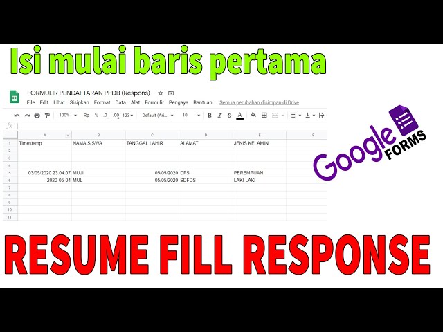 Cara Atur Respon Baris Pertama Continue To Fill In Google Response Form Youtube