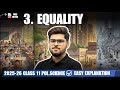 Class 11 Political Science Chapter 3 | Equality | NCERT Easy Explanation | 2025–26 | Most Important