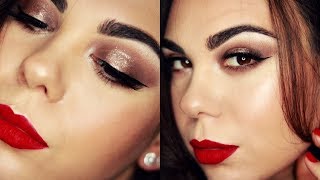 Neutral Glitter Holiday / New Year Make Up Look | Ana Rita
