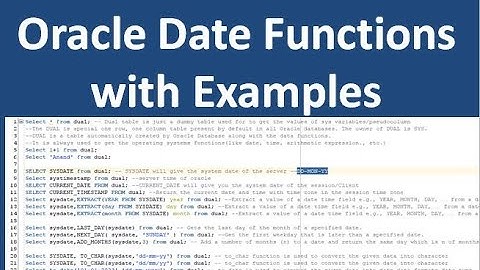 Oracle Date Functions with Examples
