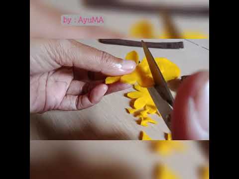 Cara Membuat Bross Bunga  Matahari  dari Kain Flanel  Sun 