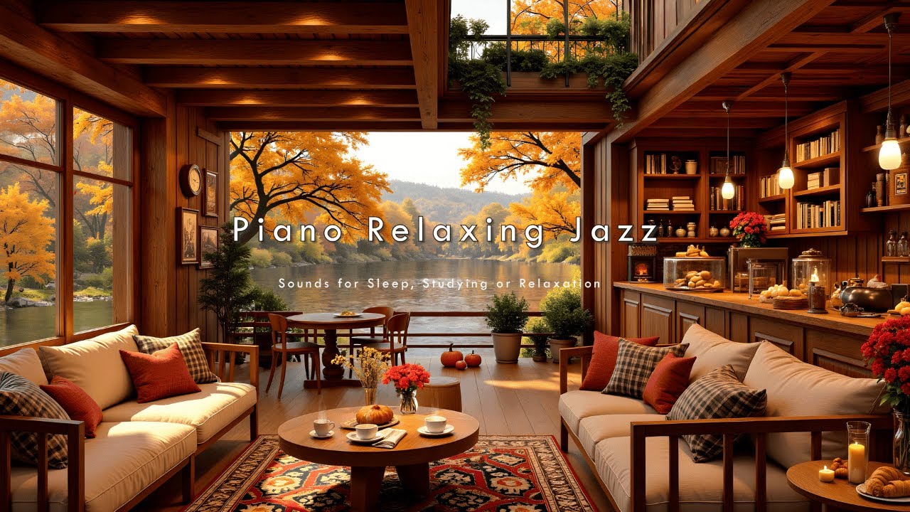 (NO ADS) 🍂 Warm Jazz Music at a Cozy Fall Coffee Shop | Relaxing Smooth ...