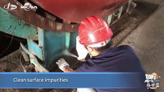 Thermal insulation coating spraying test for local positions of the base and door of autoclave
