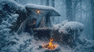 Extreme Winter Survival in Deadly Snowstorm | Alone Under a Rock with No Gear, Just Fire