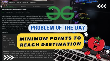 Minimum Points To Reach Destination| gfg potd | Edutech Barsha | Problem of the Day | #day35