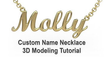 Custom Name Necklace- Jewelry CAD Design Tutorial 3D Modeling with Rhino 7 #173