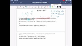 Example 3 - write exponential growth/decay formulas