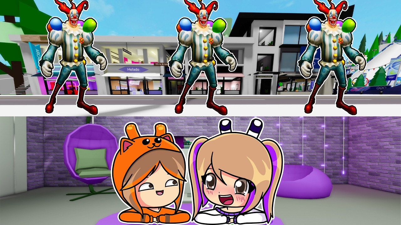 Construimos una BASE SEGURA para HUIR del PAYASO ATERRADOR en Brookhaven Roblox