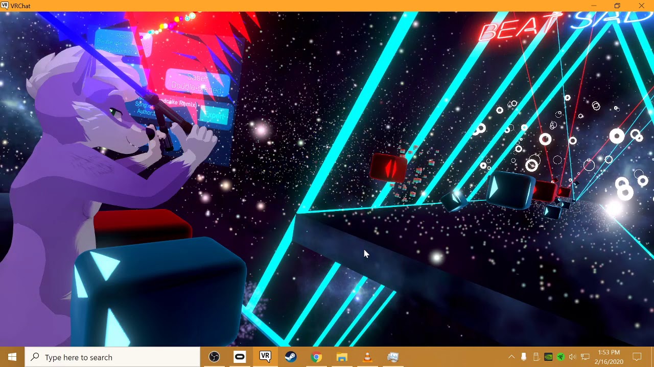 Beat saber in vrchat - YouTube