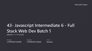 43-Javascript Intermediate 6- Chaining Of Methods,Array Methods,Date Object And It's Methods