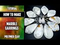 Free Video Tutorial: How to make faux Marble Earrings from polymer clay.