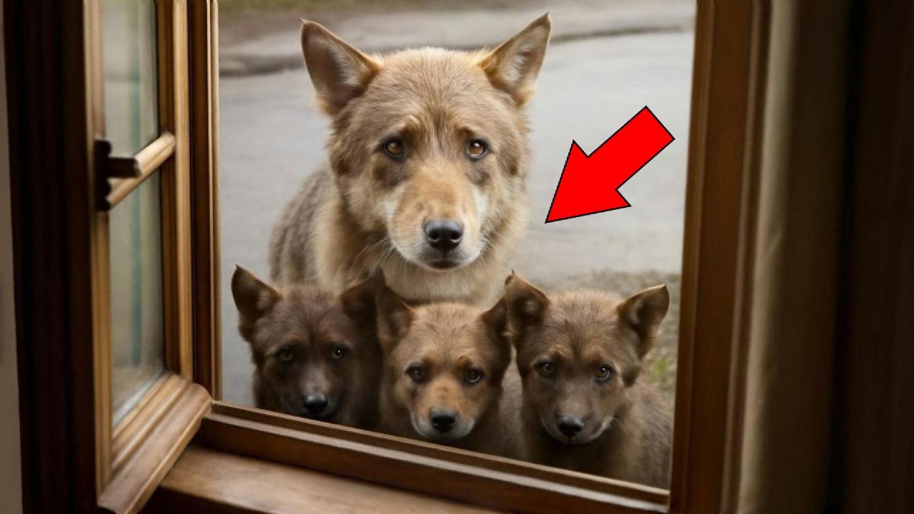 Волчица и ее три детеныша просятся войти в дом. То, что делает мужчина ШОКИРУЕТ!