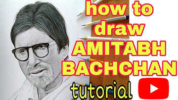 How to draw AMITABH BACHCHAN Steps by Step || OUTLINE TUTORIAL FOR BEGINNERS || #amitabhbachchan