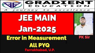 Famous Physics JEE MAIN Jan 2025 All PYQ (Error in Measurement) Wealth