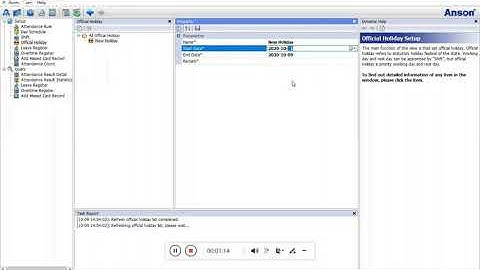 Anson Attendance Rule Setup and report export for Safesmart Busniess Software