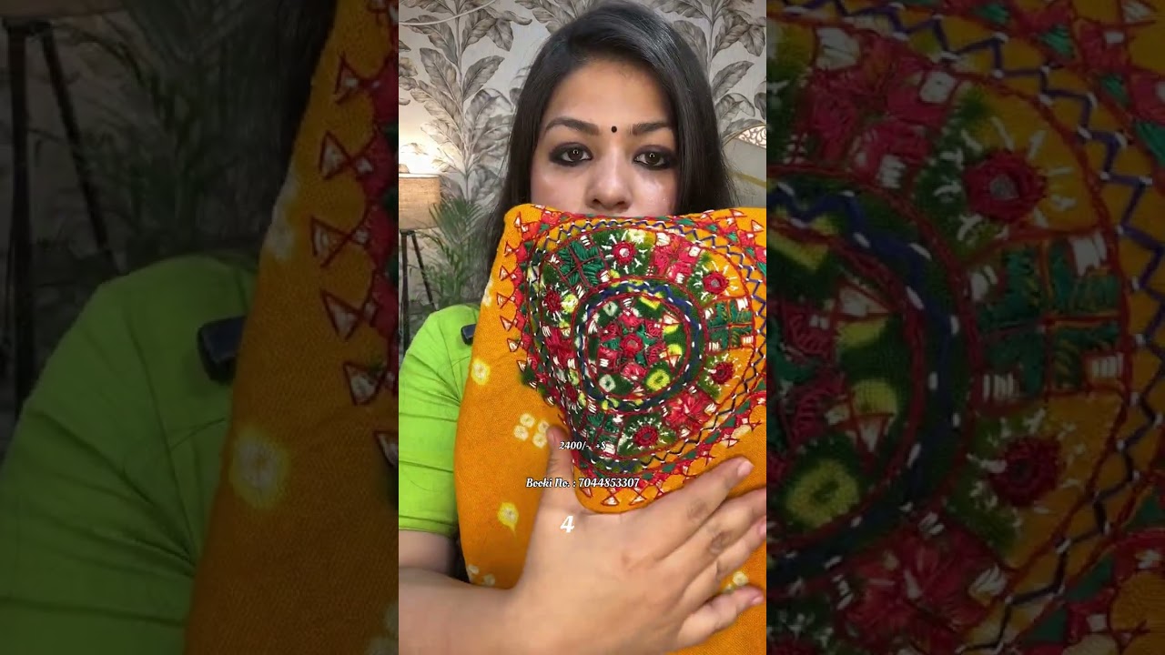 Kutch Bandhani Handwoven Merino Wool Shawl | Neran Hand Embroidery | Nandita Nandini