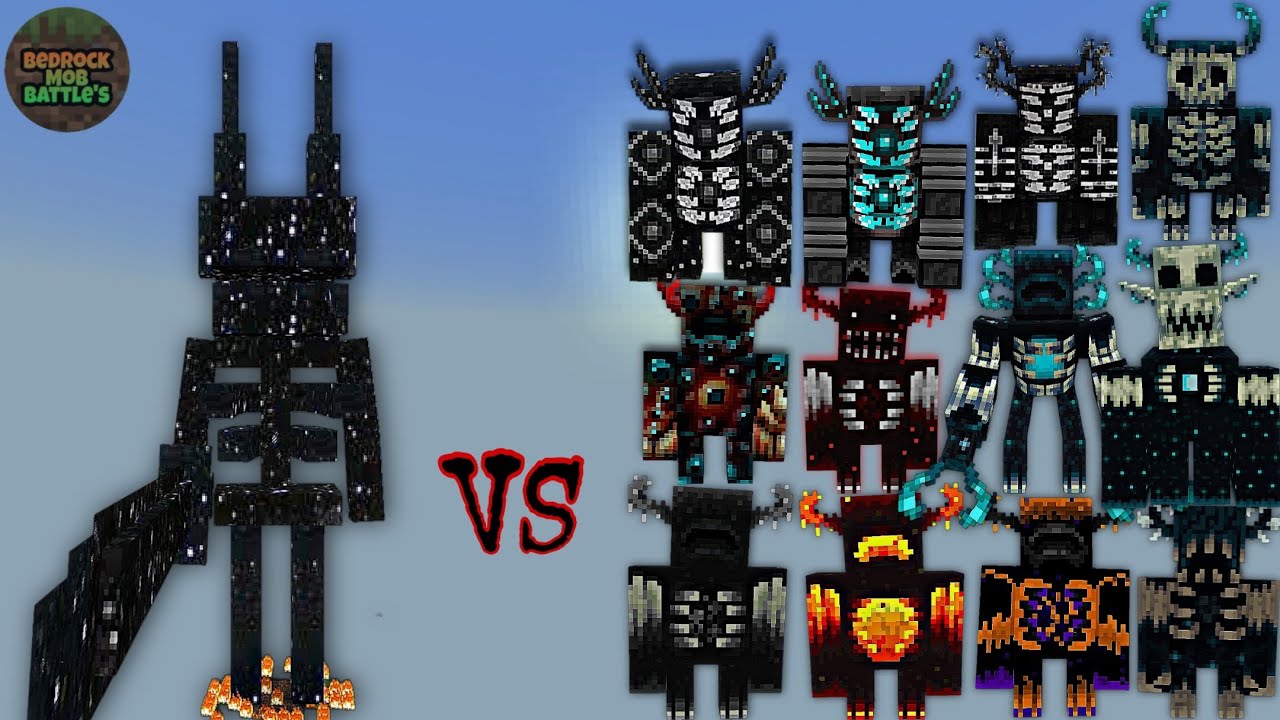 Black Galaxy Wither Skeleton Titan vs Warden Plus | Minecraft Bedrock | Mob Battle