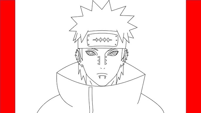 How to draw Akatsuki Cloud (Naruto) step by step, EASY 