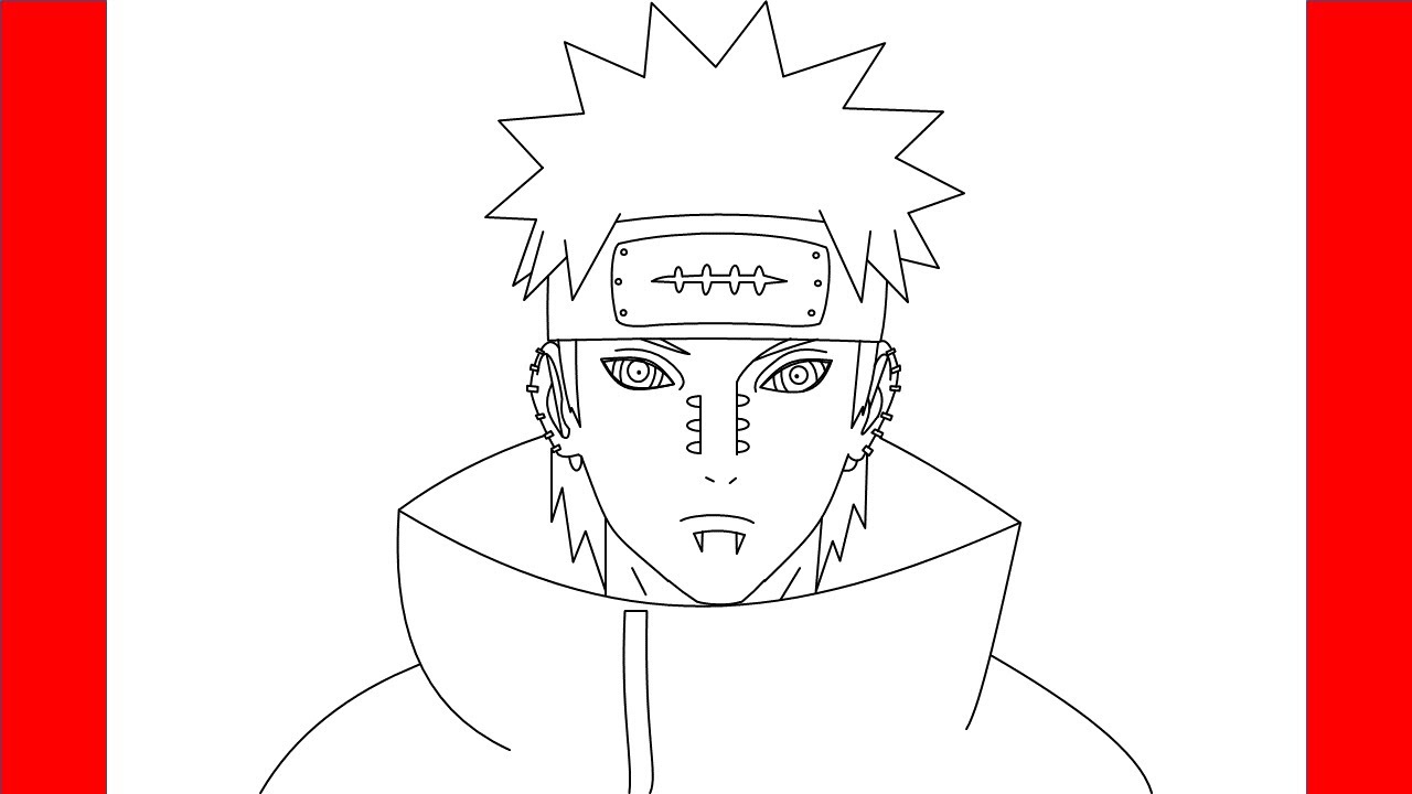 How to Draw Pain Akatsuki - Naruto - YouTube