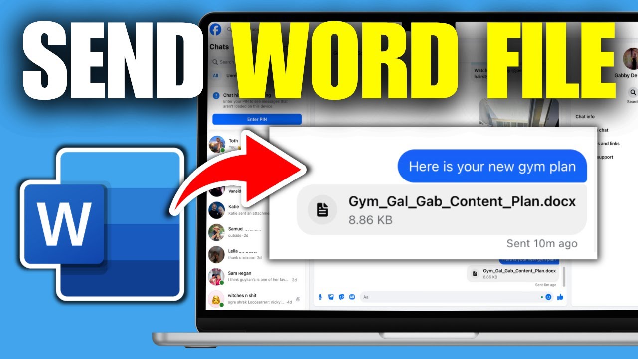 How To Send Word File In Messenger Using PC - YouTube