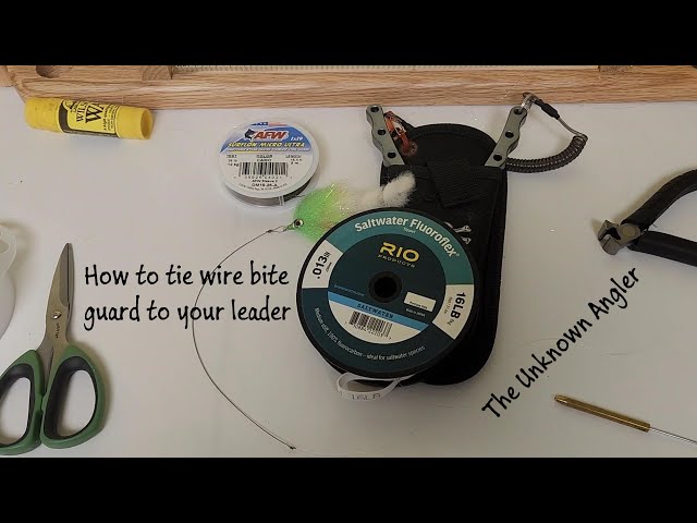 How to tie wire leader to fluorocarbon tippet, fly fishing. 