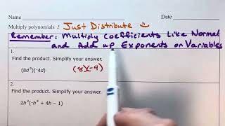 Multiply Polynomials (Example 1)
