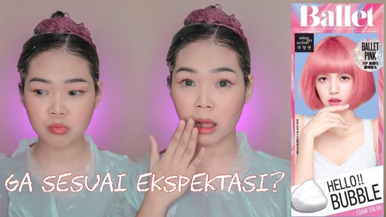  CAT  RAMBUT  SENDIRI PINK DIRUMAH REVIEW  HELLO  BUBBLE  