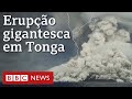 As impressionantes imagens da erupção de vulcão em Tonga