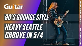 90's Grunge Style Guitar Backing Track | Heavy Seattle Groove in 5/4 | Key of E Minor