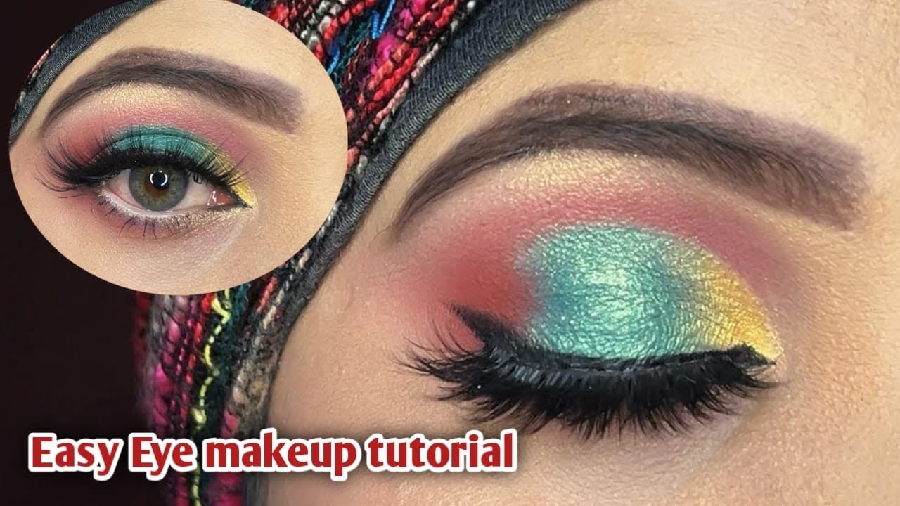 Easy Party Eye Makeup tutorial | With Affordable Products |Easy Colourful Eye look|@AqsaMakeupStudio