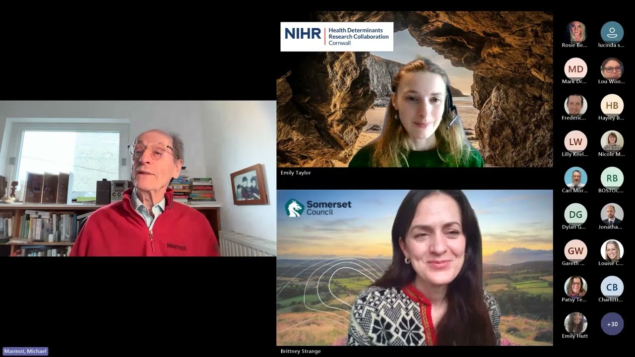 Applying the Marmot Principles Locally with Prof Marmot Webinar and Q&A