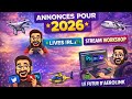 2026 s’annonce énorme : nouveaux lives, projets et nouveautés