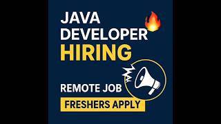 Java Developer Job | Remote | 0-1 Year Experience | Hiring Now India