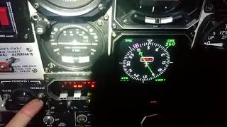 Avionics Technician performing, Pre-Flight Instruments check.