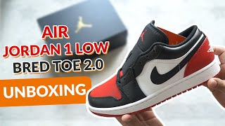 Air Jordan 1 Low Bred Toe 2.0 Unboxing