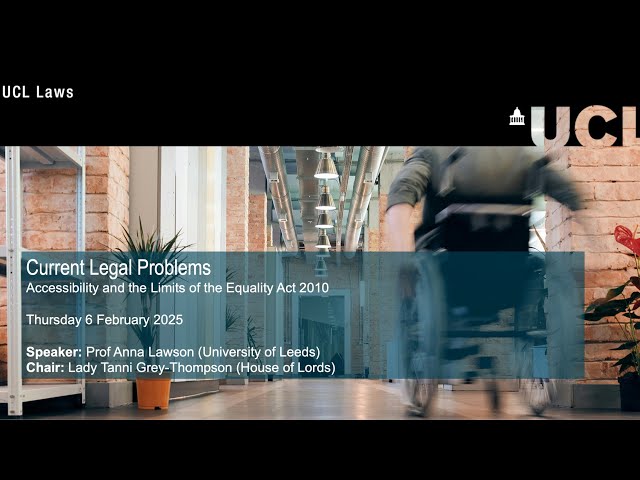 Watch Accessibility and the Limits of UK Equality Law: Time for a UK Accessibility Act? on YouTube.