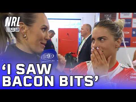 She saw WHAT?! | In the Sheds | NRL on Nine