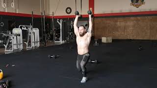 Double Dumbbell Overhead Split Squat