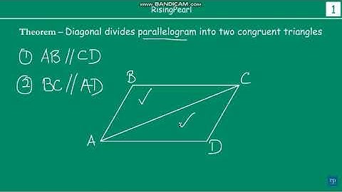 Diagonal divides parallelogram into two congruent triangles