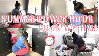 SUMMER POWER HOUR CLEAN WITH ME  || COLLAB WITH BOSS MOM HUSTLE || SHE SHE ROSE