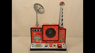 Vintage 1958 Structoys Explorer Vanguard Tracking Station Tin Battery Operated Space Toy Masudaya