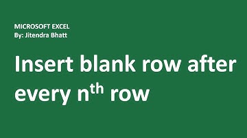 Insert a blank row after every nth row in Excel