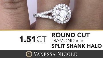 Split Shank Round Halo Diamond Ring | Halo Engagement Ring for Laura